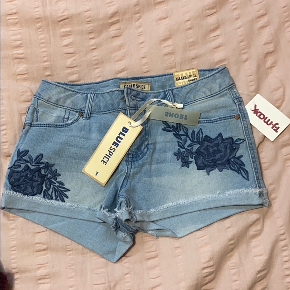 blue jean shorts